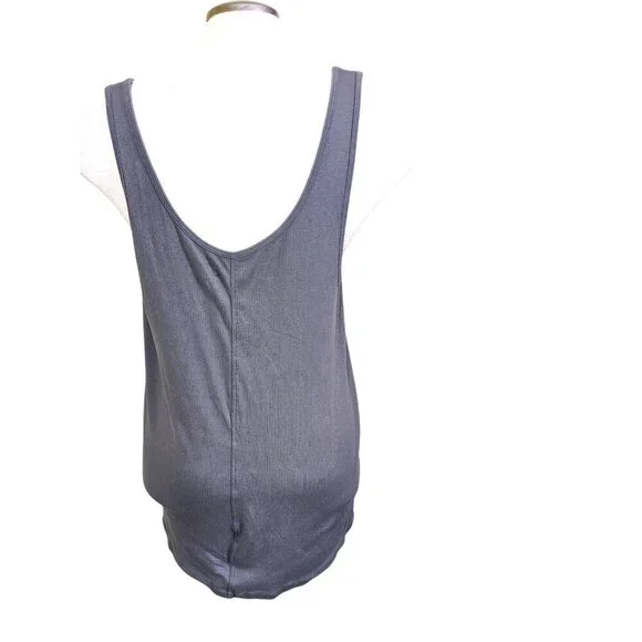 Old Navy Womens Size 2X Gray Scoop Neck Rib Knit First Layer Tank Top Fitted - Picture 6 of 8